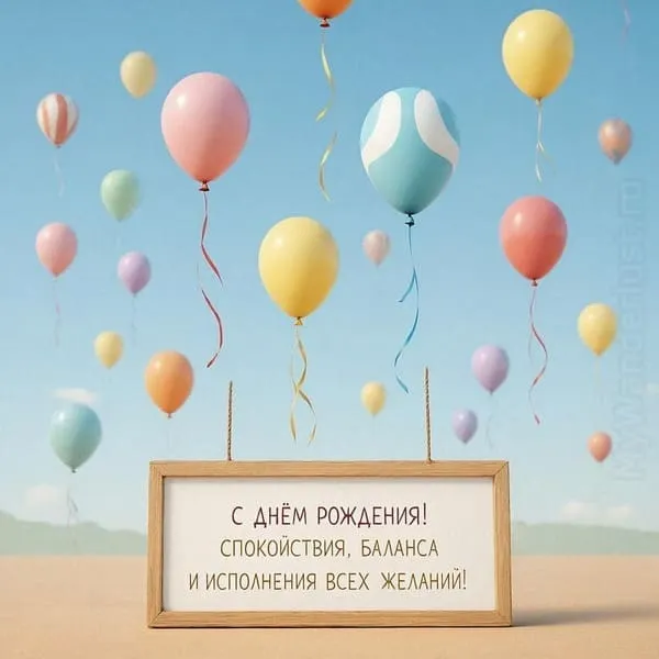 Минималистичная открытка с днем рождения для мужчины на однотонном фоне со стильной типографикой